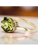 Geltonasis peridotas 14k geltono aukso Žiedas Vintažinis stilius vrc366y